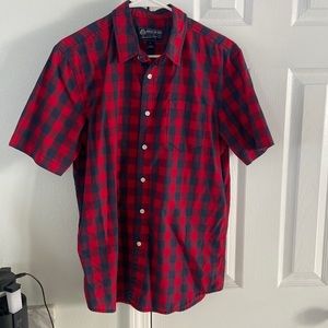 American Rag Men’s Medium Red and Blue Plaid Shirt, Never Worn